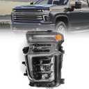 LED Headlight Assembly Compatible with Chevy Silverado 2500HD 3500HD 2020 2021 2022 2023 (ONLY FOR LED MODEL) Factory Replacement Head Light Lamp Left Driver Side 84738618 GM2502505