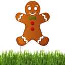 7 x Rogue River Tactical Gingerbread Man Merry Christmas Classic Yard Sign for Home Decor and Lawn Decoration With Stakes - Happy Holidays, XMAS, Santa Claus