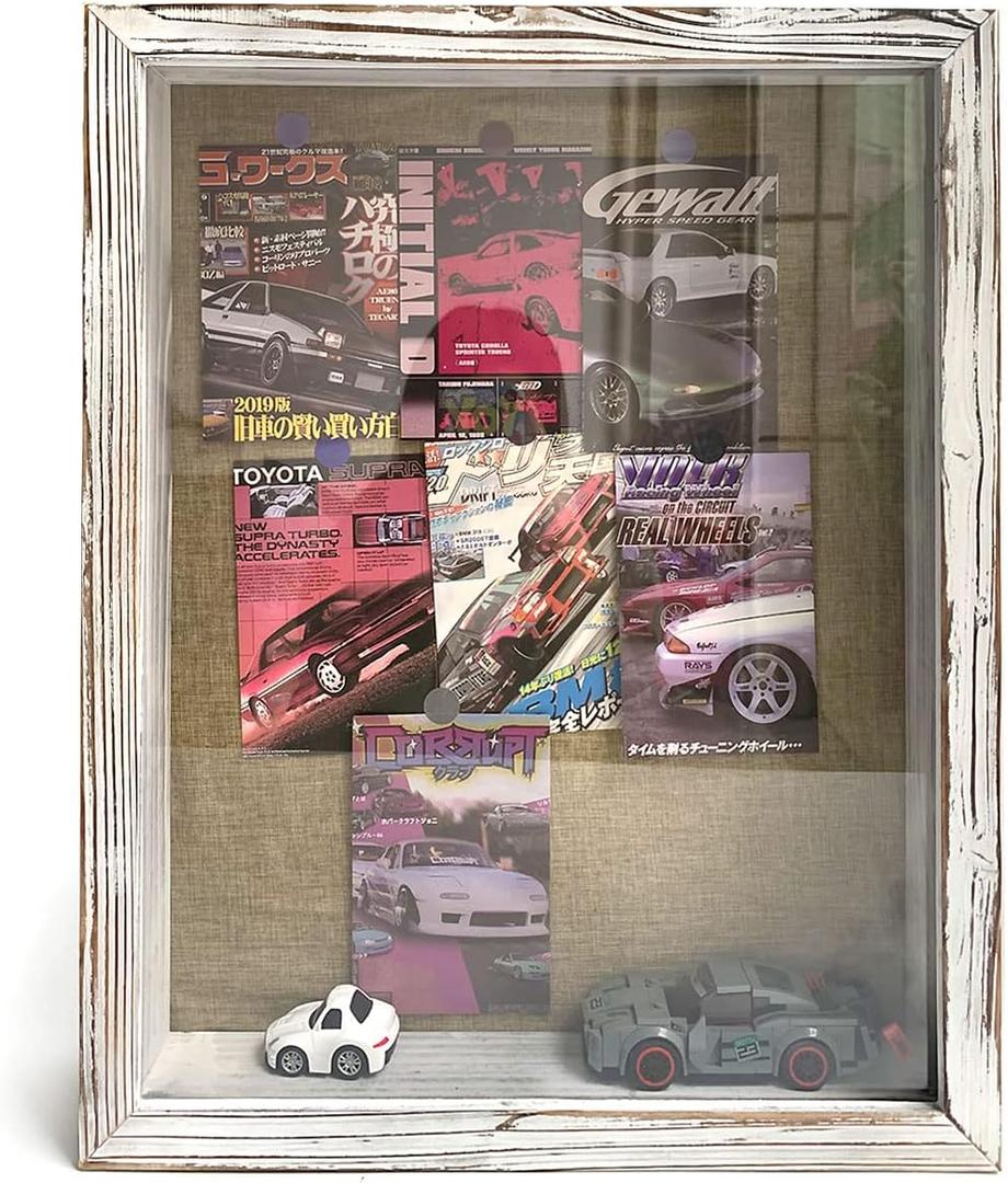 16x20 Extra Large Shadow Box, Super Deep Shadow Box Display Casefor Displaying Photo Souvenir Collection Rustic White