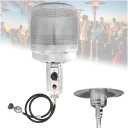 elysia 46,000 BTU Patio Heater Burner Head Replacement Assembly for Outdoor Propane Patio Heaters 304 Stainless Steel Double Cover Burner(Only Fit 2.55In Pole)