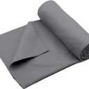 Eunzel Hot Yoga Towel Non Slip Yoga Mat Towel Non-Slip Sweat Absorbent Microfiber Towel for Hot Yoga, Pilates and Workout 72" x 26.5", Dark Grey