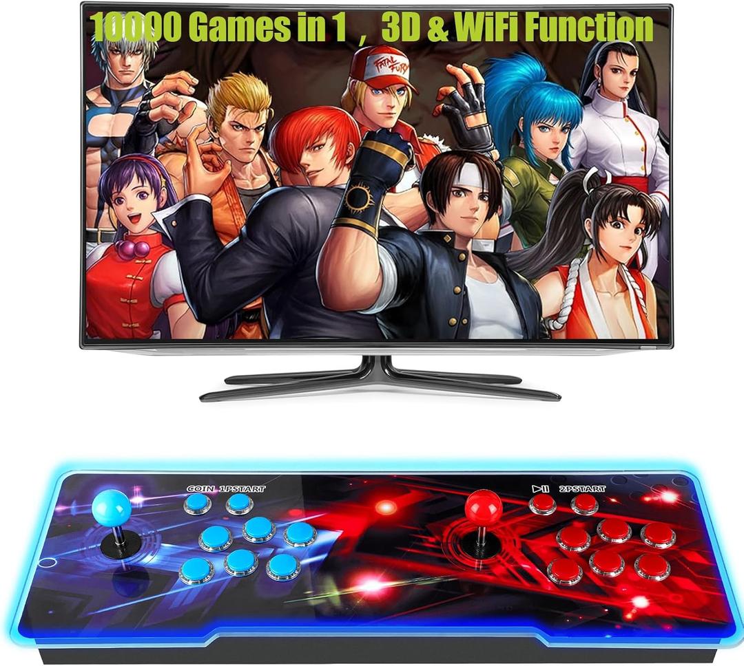 Pandora Box Console 29800 Arcade Games in 1,Retro Game Machine for TV PC Projector, Supports Up to 4 Players, Full HD Output, Search, Save, Hide, Favorites List (10000 3D Games Basic)