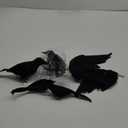 Halloween Crow Decorations 5 Pack, Realistic Handmade Black Feather Crows Prop Fly and Stand Crows Ravens for Outdoors and Indoors Halloween Decorations