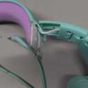 EarFun Kids Headphones Wired with Microphone, 85/94dB Volume Limit Headphones for Kids, Portable Wired Headphone with Shareport, Stereo Sound Foldable Headset for School/Tablet/iPad, Green Violet