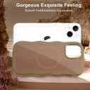 Hualele Magnetic for iPhone 13 & iPhone 14 Case, Compatible with MagSafe, Military Grade Dropproof Translucent Matte Back Cute Curly Wave Edge Slim Phone Case,Brown