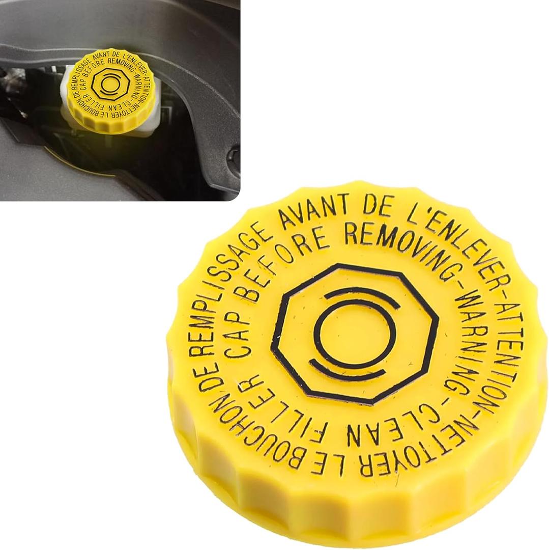 QKYS 1PCS Brake Fluid Cap, Standard Master Cylinder Filler Cap Replacement OEM#4683656AB, Yellow Brake Reservoir Caps for Jeep Wrangler 2001-2017 Dodge Ram 1500 2500 3500