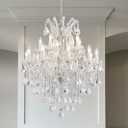 Modern Chrome Chandelier Light Fixture - Luxury Maria Theresa Crystal Chandeliers for Dining Room, Kitchen Island, Living Room, Bedroom, 15 Lights, 2 Layers