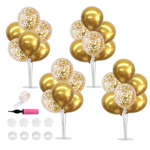 TONIFUL 4 Set Gold Balloon Centerpieces for Tables,Gold Birthday Party Decorations,Table Centerpieces for 50th Birthday Anniversary Graduation Decorations 2026 New Year Prom Retirement Wedding