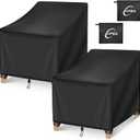 Kipiea Patio Chair Covers Waterproof Winter 2 Pack - Heavy Duty Lawn Outdoor Furniture Chair Covers with Anti UV and No Tears, No Fading (39" W x 32" D x 31" H)