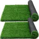 2 Pcs Dog Grass Pee Pads,52 x 26 x 1.57 Inches Grass Rug for Dogs Potty, Large Dog Potty Training Rug with Drainage Holes, Turf Indoor Outdoor Fake Grass Doormat Decor, Easy to Clean