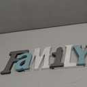 Family Wood Signs for Home Decor in Grey Teal White Multicolor - Rustic Freestanding Stacked Letters for Shelf Mantel- 3D Thick Retro Family Wooden Letter 16x5 Inches