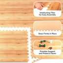 EVA Foam Floor Tiles 24-Pack - 96SQFT Puzzle Mats for Floor - Interlocking Foam Tiles for Family Room or Gym Flooring by Stalwart (Light Woodgrain)