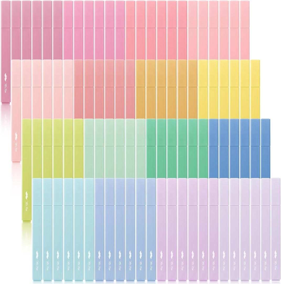 Mr. Pen- Aesthetic Highlighters, 96 Pack, Chisel Tip, Pastel Colors, Bulk Cute Highlighters, Assorted Colors