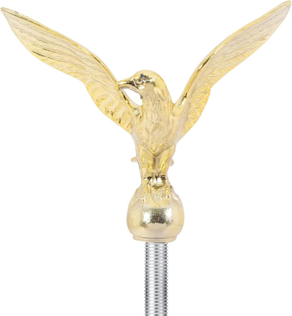Eagle Flag Pole Ball Topper Ornament - Aluminum Alloy Eagle Finial-1/2-13UNC Threading Fit 20/25/30Ft Telescoping/Sectional Flagpoles Outside House