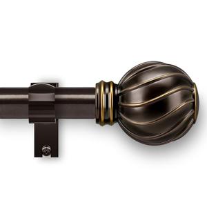 Brown Curtain Rods for Windows 72 to 144 Inch 7/8" Diamete Heavy Duty Adjustable Window Curtain Rod with Decorative Finials for Farmhouse Bedroom Living Room Kitchen Outdoor