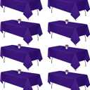 8 Packs Purple Tablecloth Rectangle 60x102 Inch Rectangular Table Cloth for 6 Foot Rectangle Tables, Wrinkle Resistant Polyester Fabric Tablecloth Washable Table Cover for Wedding Party Decor