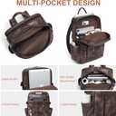 Leather Laptop Backpack for Women, 15.6 Inch Laptop Travel Backpack Purse Large Capacity Computer Bag, Casual Daypack Nurse Bag College Bookbag for School, Coffee