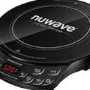 Nuwave Flex Precision Induction Cooktop, 10.25” Shatter-Proof Ceramic Glass, 6.5” Heating Coil, 45 Temps from 100°F to 500°F, 3 Wattage Settings 600, 900 & 1300 Watts, Black