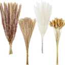 Dried Pampas Grass Decor, 100 Stems Bouquet with Bunny Tails & Reed Grass, Boho Dried Flowers for Wedding, Home Table Centerpieces, Rustic Farmhouse Party Decorations