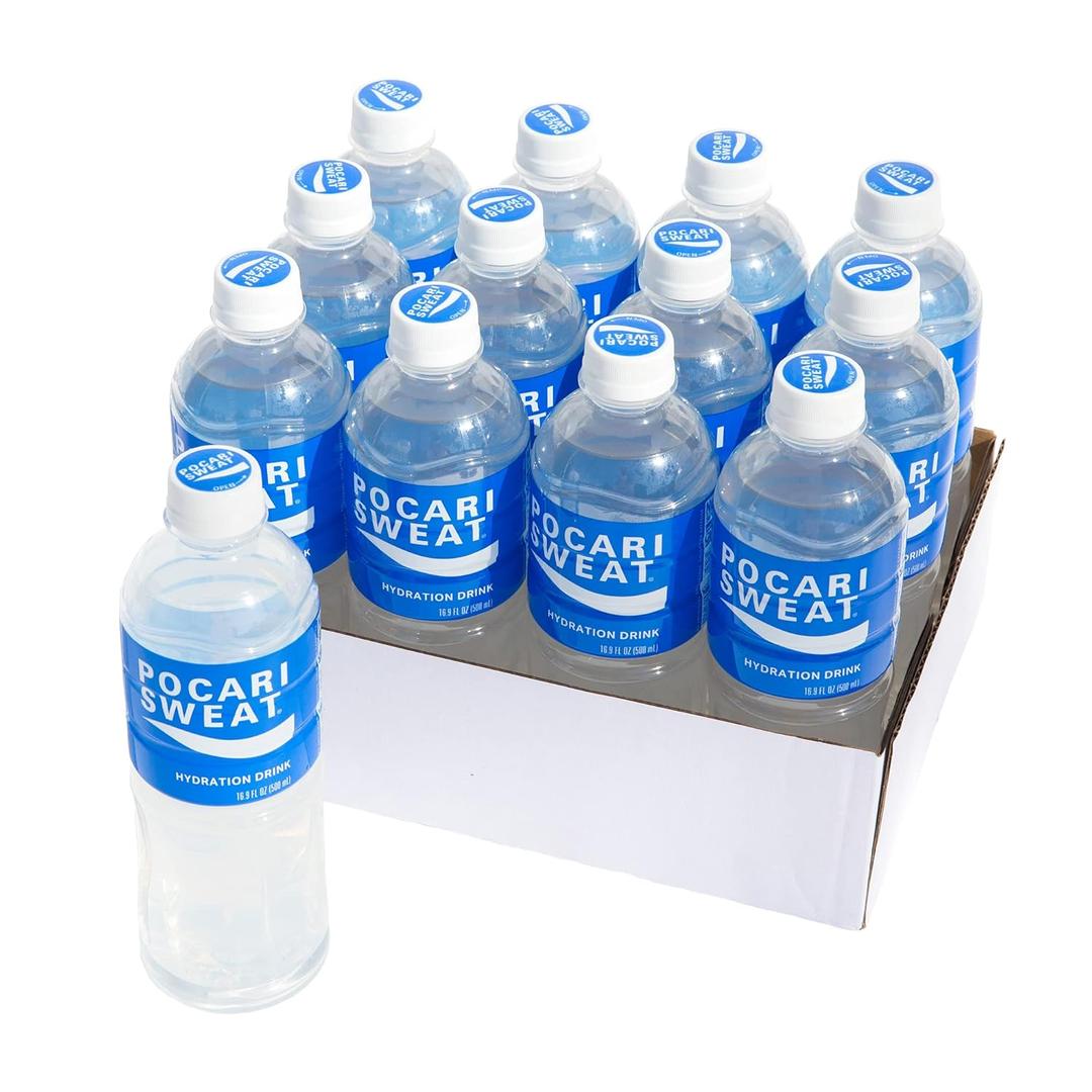 Pocari Sweat PET Bottles - The Water and Electrolytes that Your Body Needs, Japans Favorite Hydration Drink, Now in the USA, Clear, 500 ml, 12 Pack (16.91 Fl Oz (Pack of 12))(BB: September 13, 2025)