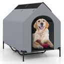 Giantex Dog House Outdoor Extra Large, Elevated Dog Bed with Weatherproof Canopy 52"