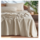 SONORO KATE 100% French Pure Linen Sheets, Breathable and Durable Linen King Size Sheets, Anti-Tear Linen Bed Sheets, Machine Washable, 16 Inch Deep Pocket - 4 Piece (Natural Linen, King)