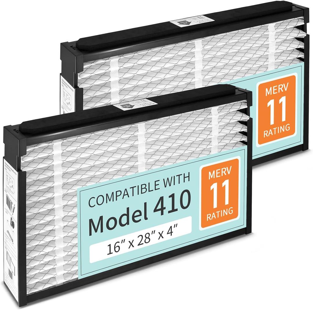 2 Packs 410 Replacement Filter Compatible with AprilAire Whole House Air Purifier 1410 1610 2410 2416 3410 4400, Replacements for Merv 11 Whole House Furnace Filters 16×25×4