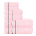 MyOwn Ultra Soft 6 Pack Cotton Towel Set, Contains 2 Bath Towels 28x55 inch, 2 Hand Towels 16x24 inch & 2 Wash Coths 12x12 inch, Ideal Everyday use, Compact & Lightweight - Pink, 71662