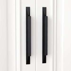 Peaha 25 Pack 5 inch Long Black Cabinet Handles Black Drawer Pulls Kitchen Handles for Cabinets Modern Cabinet Pulls (5in Hole Centers)