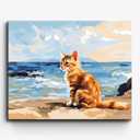 Craftoria Paint by Numbers for Adults 40"x50"cm NO Framed Animal Beach Kitten 48 Colors