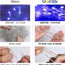 Outdoor Christmas Decorations Star String Lights 420 LED Waterproof Waterfall Lights with Christmas Tree Topper, 8 Lighting Modes Tree for Yard Patio Garden Party (Blue)
