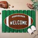Tinideya 2 Pcs Football Doormats Welcome Outdoor Door Mats Layered Front Door Rugs Non Slip Floor Mats Football Gift for Porch Entryway Indoor Outdoor