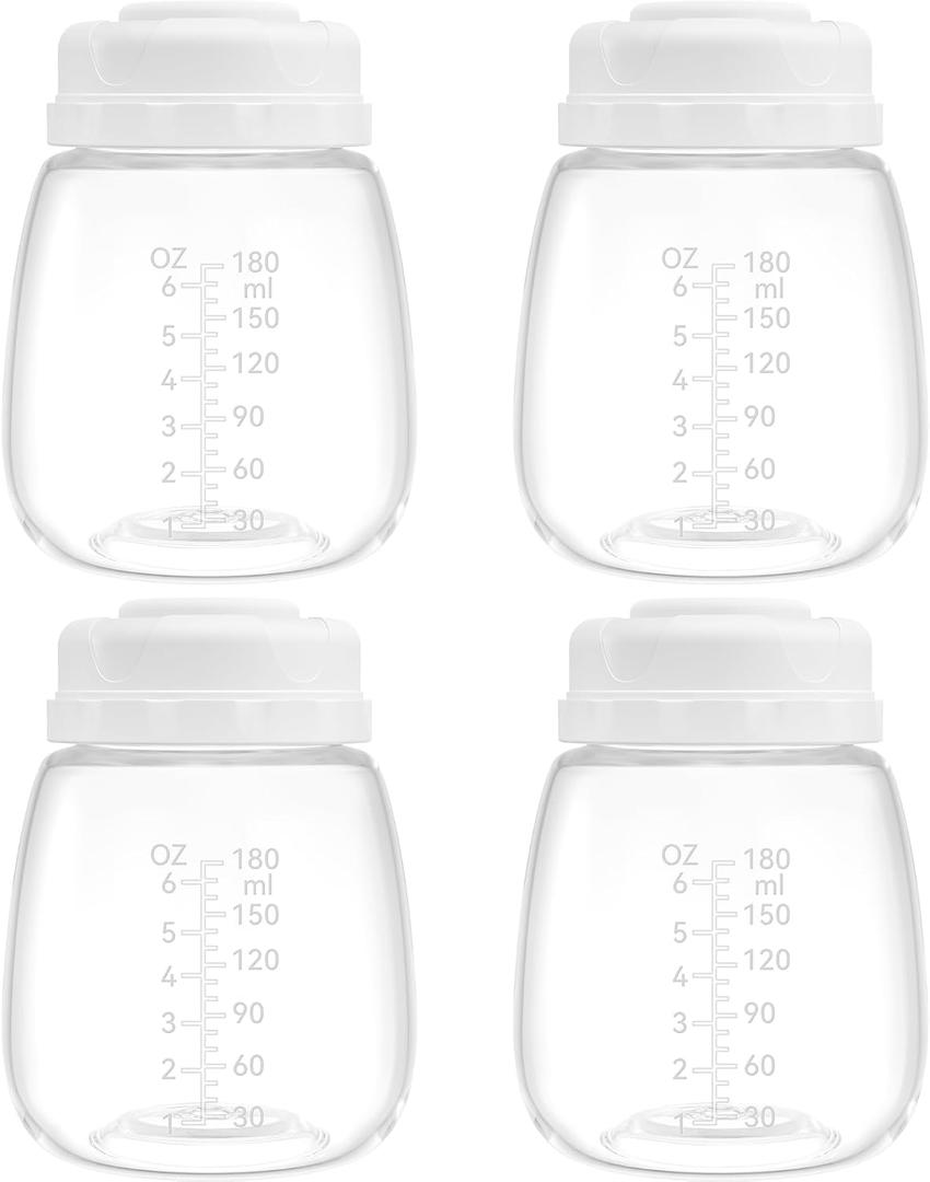 Replacement Pump Bottles for Spectra/Motif Luna/Most Wide-Mouth Flanges, S1 S2 Milk Storage Bottle for Pumping, 6oz/180ml