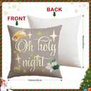 2 x Artscope Christmas Oh Holy Night Merry Bright Jesus Wreath Throw Pillow Covers 18x18 Inch Set of 4, Winter Hoilday Christmas Decoration Pillow Cases for Home Sofa Couch Decor-Grey