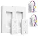 Wireless Dimmer Switch, 2 Remote Light Switch and 2 Receiver kit, Work with Alexa Voice Control, Single Pole Smart Wall Switch Lighting Fixture for Dimmable Bulbs Ceiling Lamps, ETL Listed