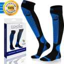 Professional Compression Socks 20-30 mmHg, Medical, Orthopedic Support, Nursing (4X-Large, Blue/Black)
