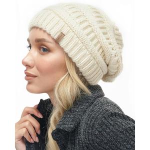 FURTALK Winter Slouchy Beanie Hat for Women Warm Cable Knit Strench Skull Cap