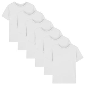 6 Pack Boys Athletic Quick Dry T Shirts Short Sleeve Moisture Wicking Tee Shirts Active Tops for Kids Youth White, 12-14Y