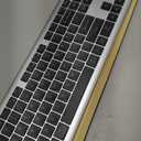 TECKNET Bluetooth Keyboard Rechargeable, 4-Device Free Switching (2.4G+BT), Ultra-Slim Full Size Wireless Keyboard, Quiet Typing, for PC/Laptop/Smart TV/Phone, Adjustable Stand, 12 Multimedia Keys (Silver&Grey)