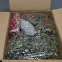 6.5 FT Christmas Garland with Pinecones, 24 Red Xmas Ornaments, 78.7inch LED Lights Without Battery for Christmas Home Bedroom Wedding Party Mantle Table Centerpiece Decoration