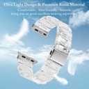 V.R.HOPE Resin Watch Band Compatible with Apple Watch Band for Women 42mm 44mm 45mm 46mm49mm Fashion Lightweight Bracelet Strap for iWatch Series Ultra3/11/10/9/8/7/6/5/4/3/2/1/SE3 (Clear)