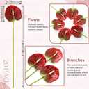 Hanaive 20 Pcs Artificial Anthurium Flowers 23.6 Inch Fake Anthurium Flowers for DIY Vase Bouquets Centerpiece Arrangements Wedding Bridal Shower Party Home Decor (Gradient Red)