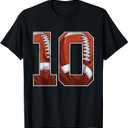 Football 10th Birthday Boy Ten 10 Years Old Bday Party Kids T-Shirt, S