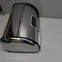 Stainless Steel Large Bread Box for Kitchen Countertop, Roll Top Metal Bread Storage Container with Window and Air Hole, 17.1 x 10.6 x 7.08 inch