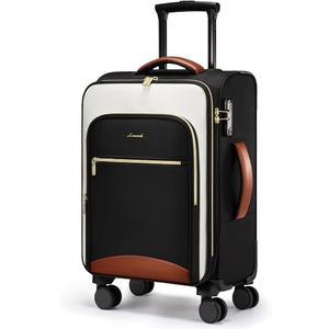 LOVEVOOK Carry On Luggage,24 Inch Carry-on Suitcase for Women,Softside Suitcases with Wheels,Rolling Checked Luggage with TSA Lock,Lightweight Travel