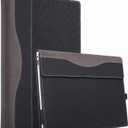 Laptop Case for Microsoft Surface Laptop 7 15" (2024 Released), Detachable Notebook Sleeve, Computer Bag Protective Cover PU Shell with Heat Dissipation Hole (Dark Grey)