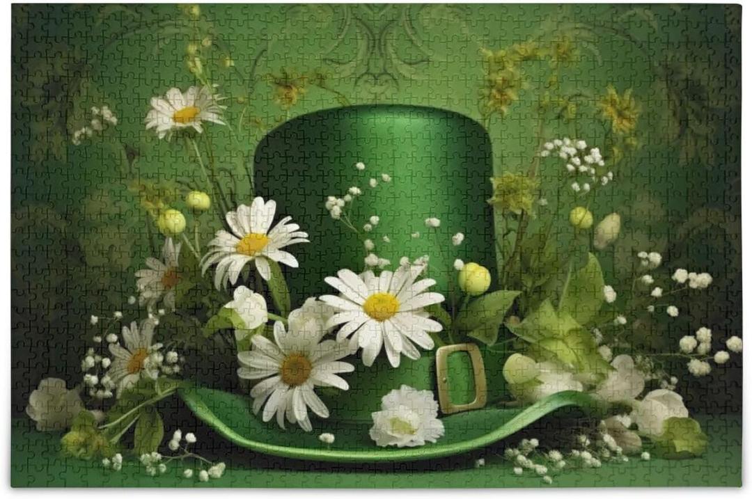 Happy St Patricks Day Puzzles for Adults and Kids 1000 Pieces, Wooden Jigsaw Puzzles, Happy Family Games Ideal