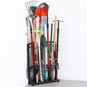 YueTong Garden Tool Organizer for Corner,Yard Tools Rack for Garage Storage Organization,Garage Tool Holder Free Standing No Mount.Heavy Duty and Solid Metal for Indoor and Outdoor Use.