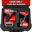 Case for Milwaukee M18 Impact Drill Driver Combo Kit - Waterproof Tool Box for Milwaukee Power Drill & Impact Set, Hard Tool Case for Cordless Drill M18 Fuel/Driver/Battery/Charger