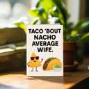 6 x Funny Valentines Day Card for Wife & Girlfriend, Funny Birthday Card for Wife, Valentine's Day Decorations, Valentine's Day Gift, Greeting Card=7in x 5in(Folded), Envelope = 7.5in x 5.5in (V3- TACO)